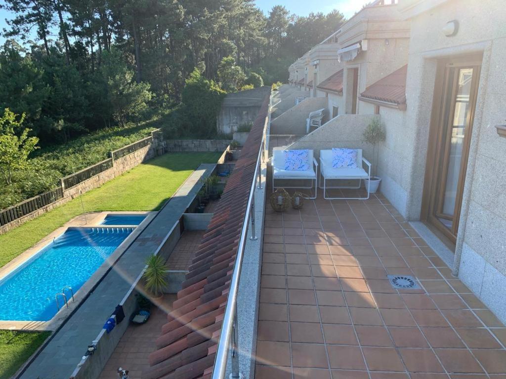 "Sanxenxo Holidays" Atico Con Garaje, Barbacoa Y Piscina A 5 Min Del Centro Kültér fotó